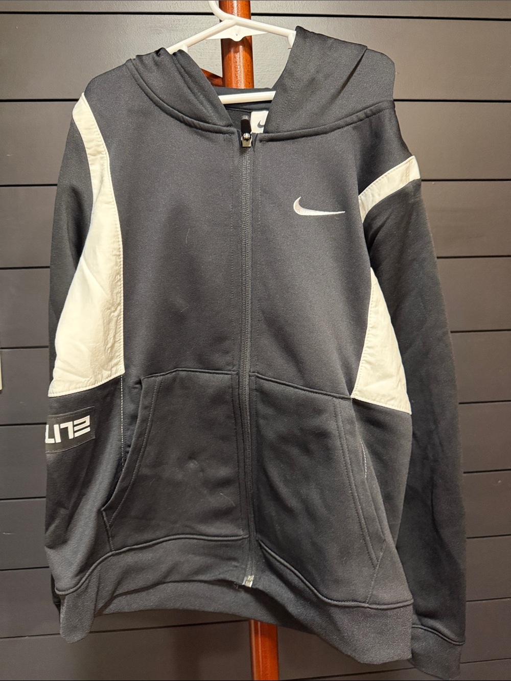Nike Black & White Kids Full-Zip Hooded Jacket